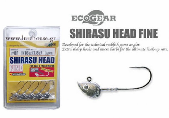 Ecogear Shirasu Head Fine SW Light Game Jighead 1.8gr #6F 4905789056599