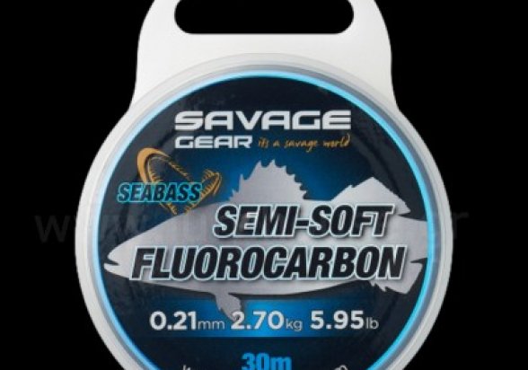 Savage Gear Semi-Soft Fluorocarbon Seabass Model 30m (0.35mm-6.72kg-14.81lbs) Clear 5706301744876