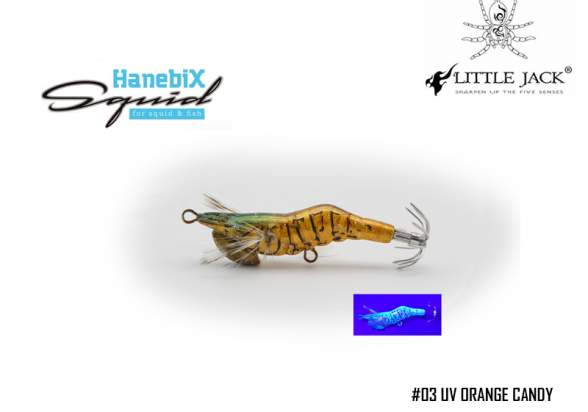 Little Jack Hanebix Squid #03 UV ORANGE CANDY SHRIMP (35mm-2gr) 4571549840496
