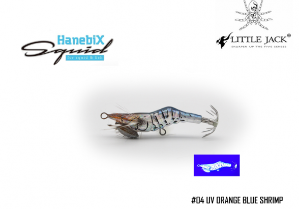 Little Jack Hanebix Squid ##04 UV ORANGE BLUE SHRIMP (35mm-2gr) 4571549840502